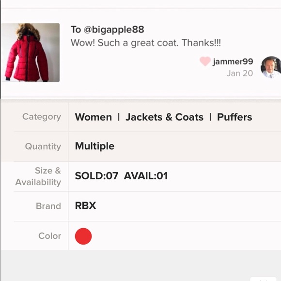 Last one Sz M🌹RBX ski Puffer jacket - Picture 8 of 8
